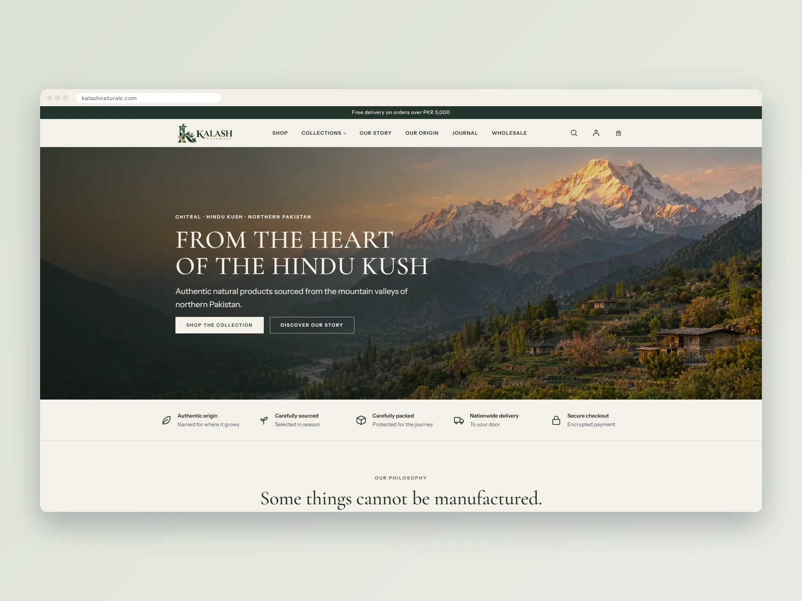 Kalash Naturals Natural Products E-commerce website homepage