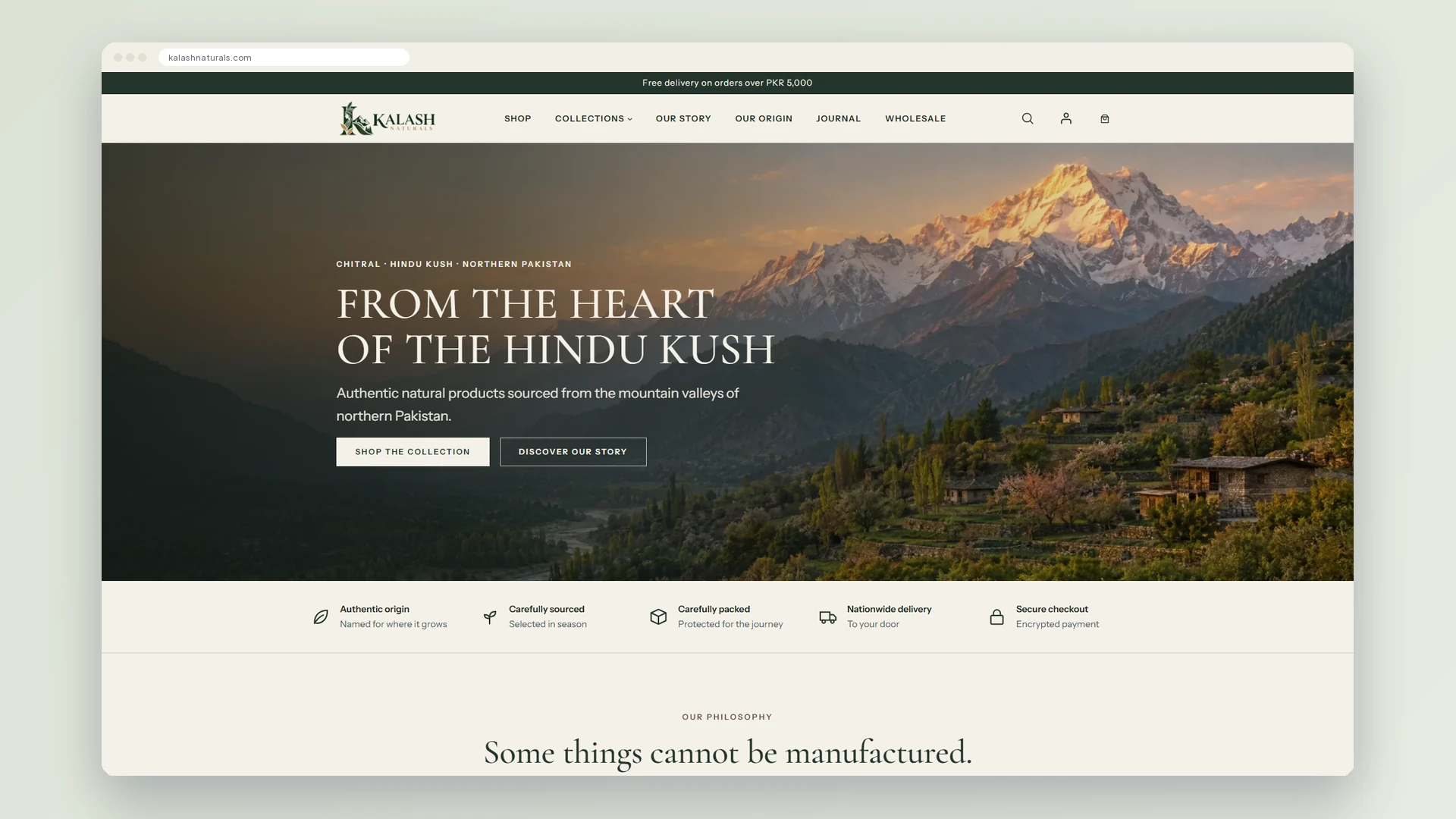 Kalash Naturals Natural Products E-commerce website homepage preview